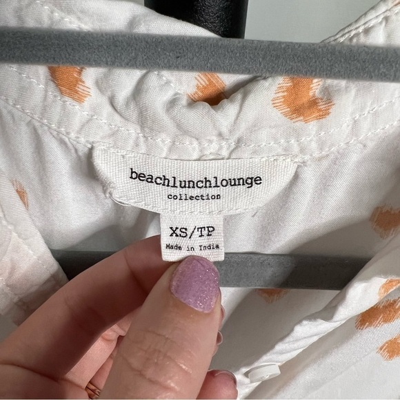 Beachlunchlounge White and Orange Heart Blouse XS - Picture 3 of 7